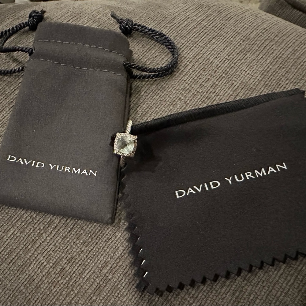 David Yurman Prasiolite and Diamond ring - size 6.5